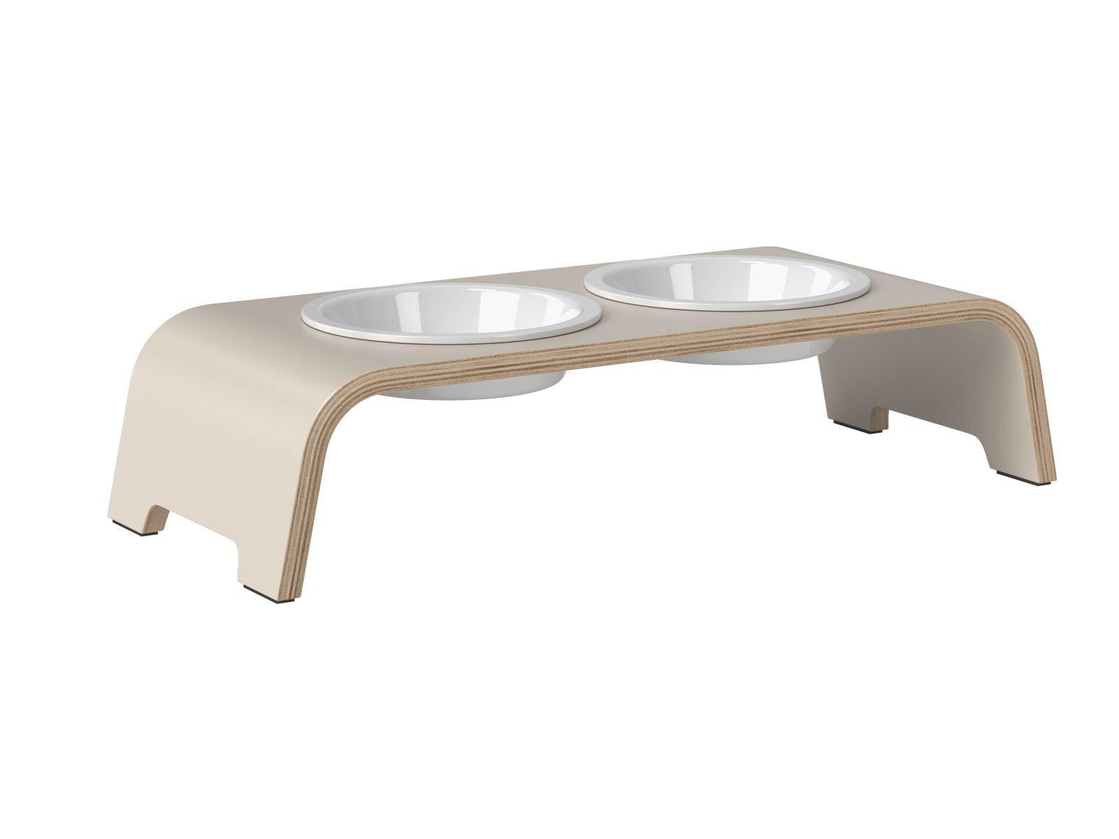 dogBar® S-large - HPL cashmere grey mit Porzellan-Hundenapf-dogBar-TOJU Interior