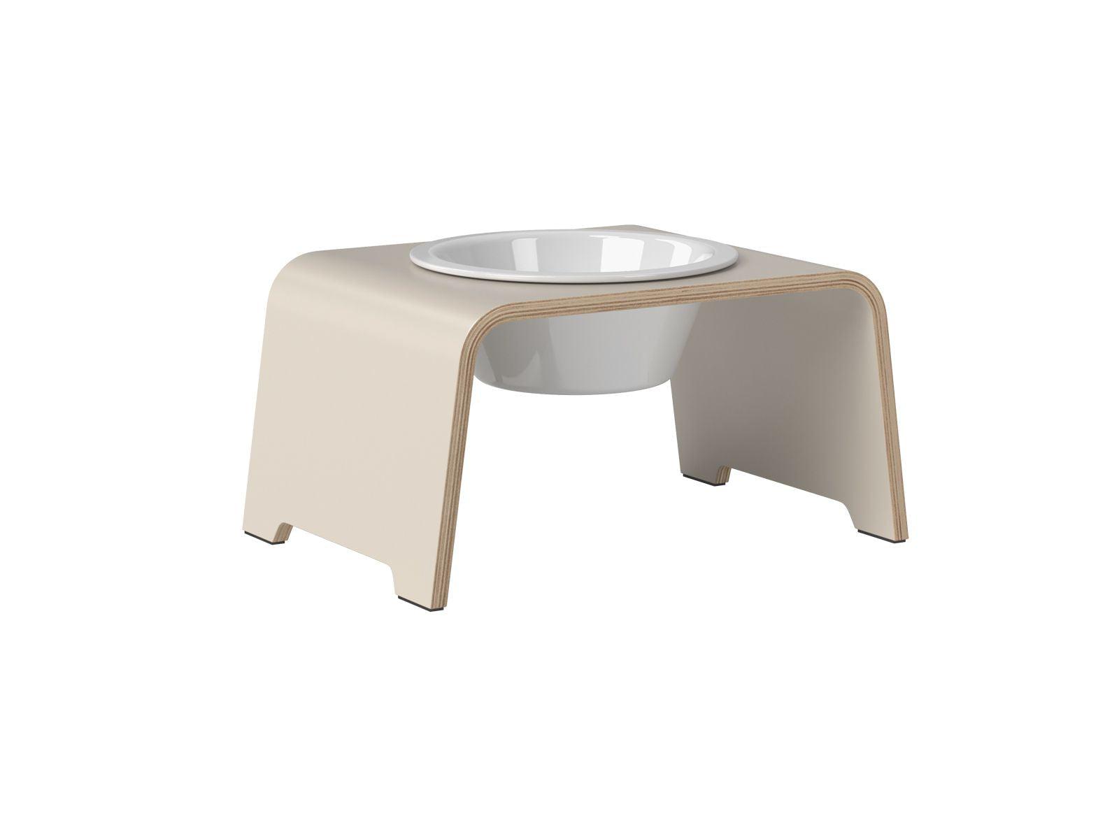 dogBar® Single M cashmere grey mit Porzellan-Hundenapf-dogBar-TOJU Interior