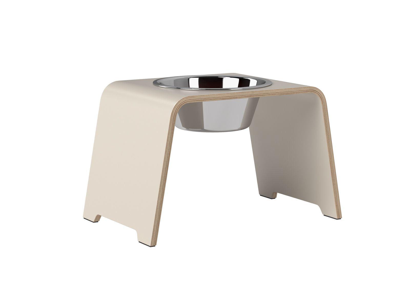 dogBar® Single M-large cashmere grey mit Edelstahl-Hundenapf-dogBar-TOJU Interior
