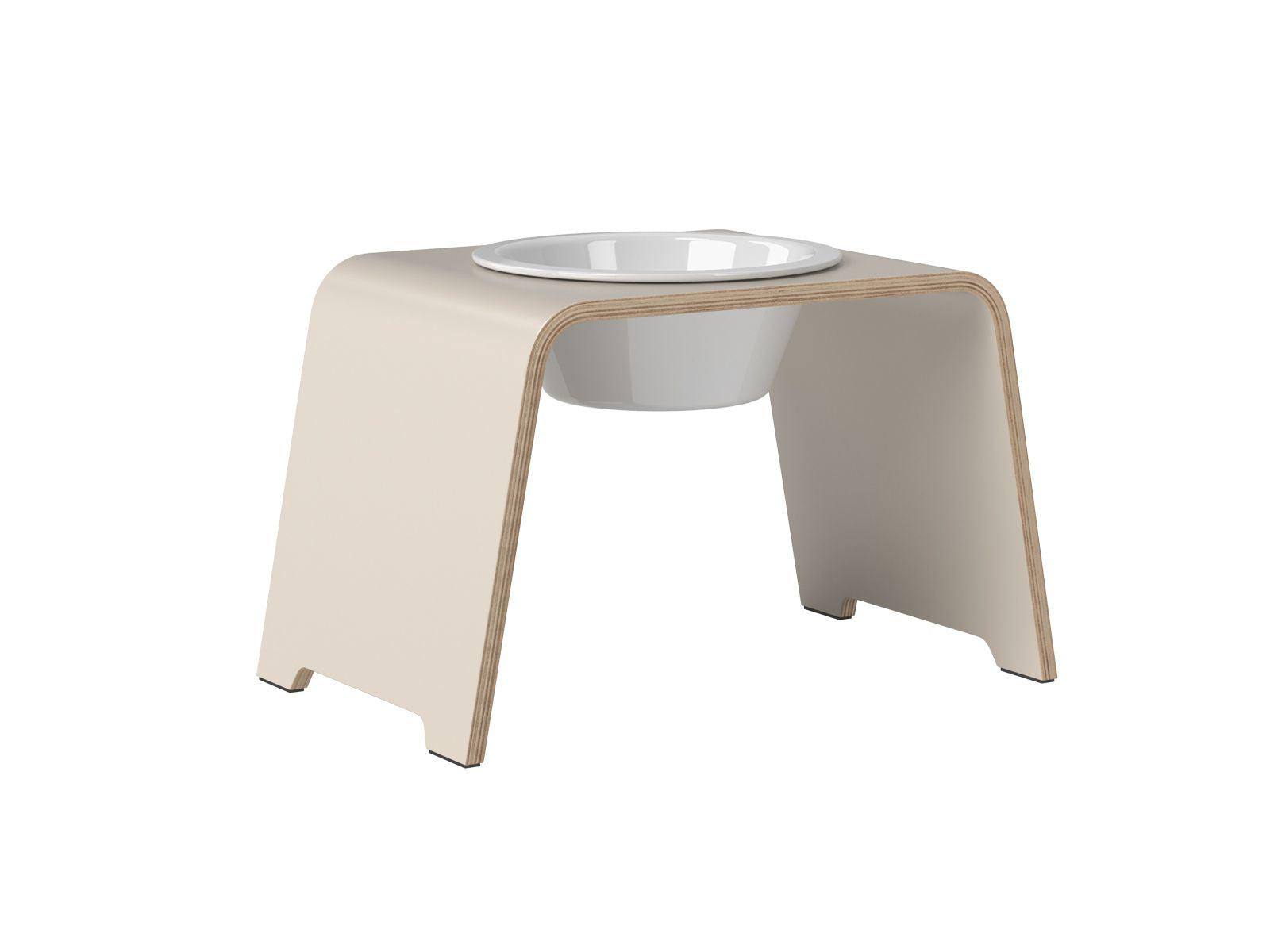 dogBar® Single M-large cashmere grey mit Porzellan-Hundenapf-dogBar-TOJU Interior