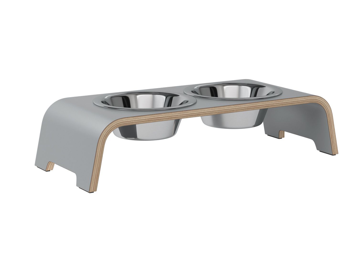 dogBar® S-large - HPL grau mit Edelstahl-dogBar-TOJU Interior