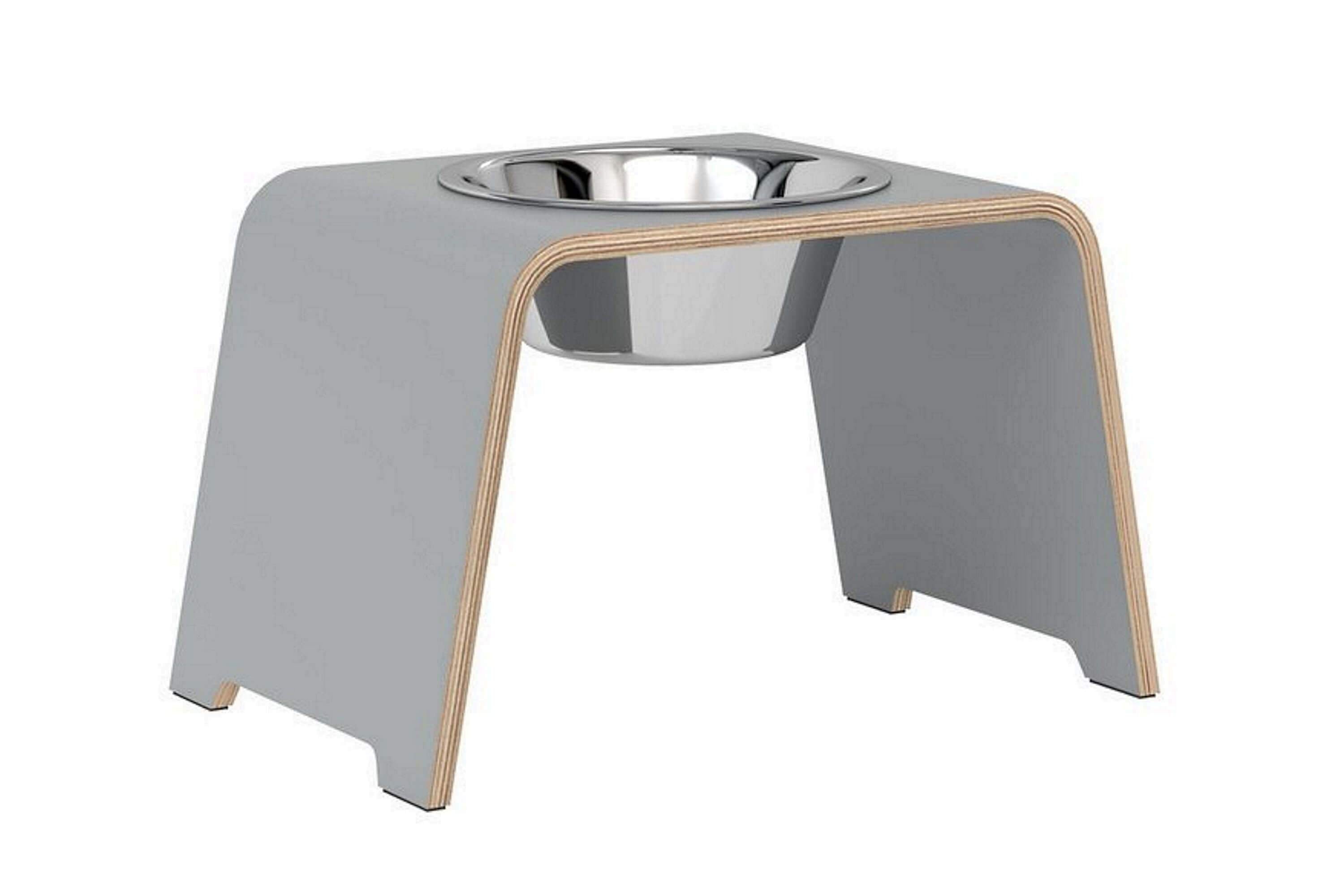 dogBar® Single M large grau mit Edelstahl-dogBar-TOJU Interior