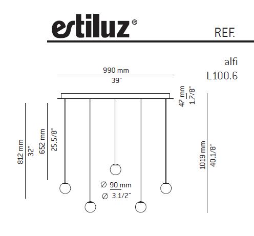 Estiluz Pendelleuchte -Alfi L100.6 - TOJU Interior