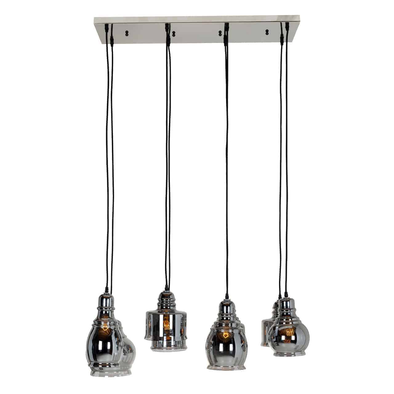 Richmond Interiors-Hängelampe Bryon mit 8 verschiedenen Lampen E27 / 60 Watt (8 Stuck)-Richmond Interiors-TOJU Interior