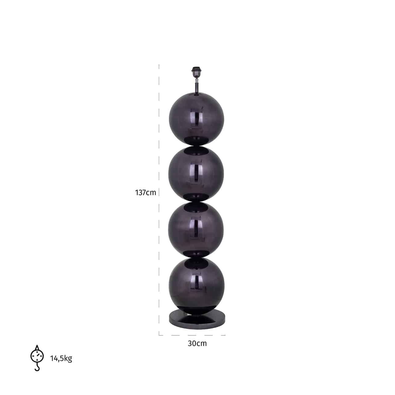 Richmond Interiors-Stehlampe Adney black nickel E27 / 60 Watt-Richmond Interiors-TOJU Interior