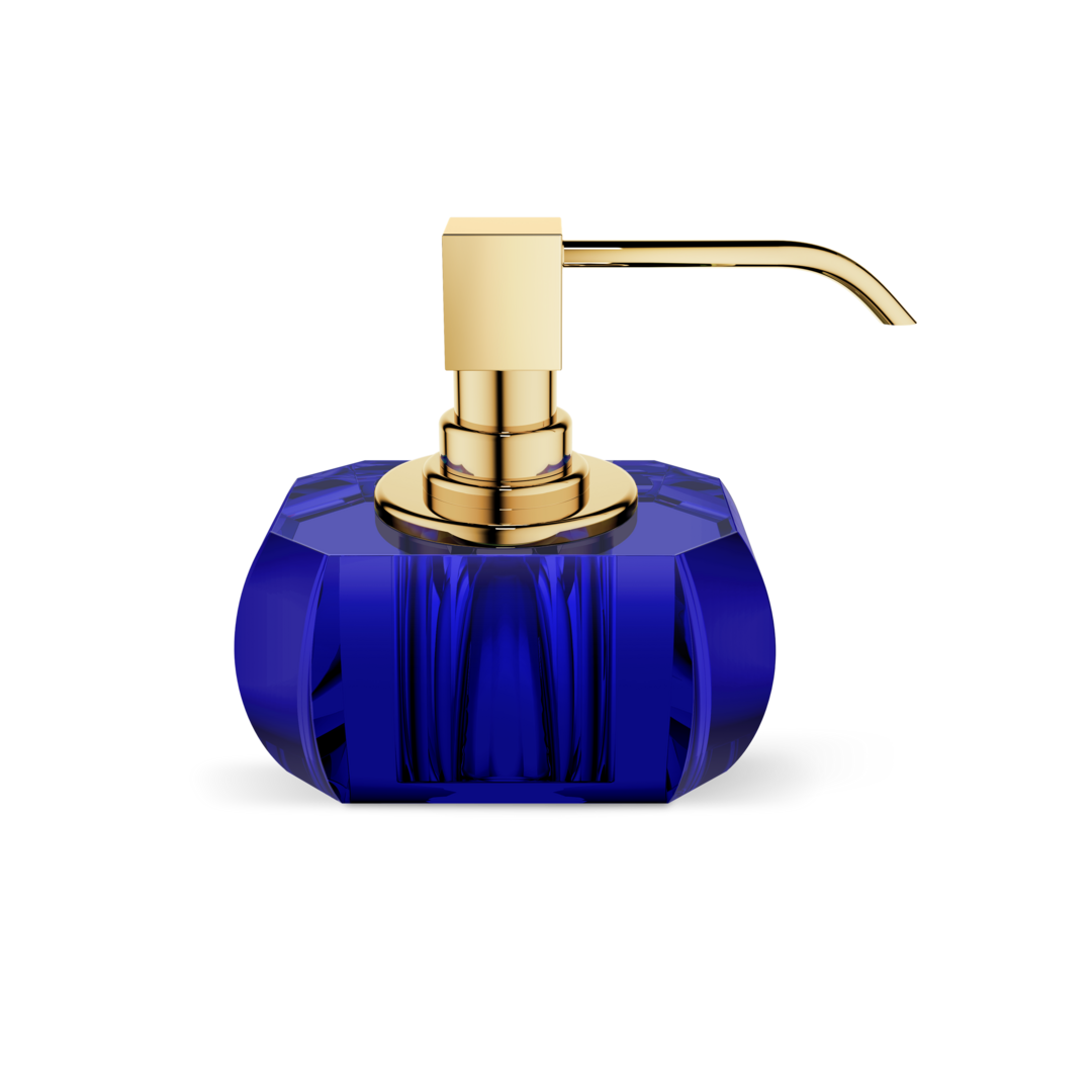 Decor Walther KRISTALL Seifenspender – Capri Blau / Gold 24 Karat – Art. 0924495