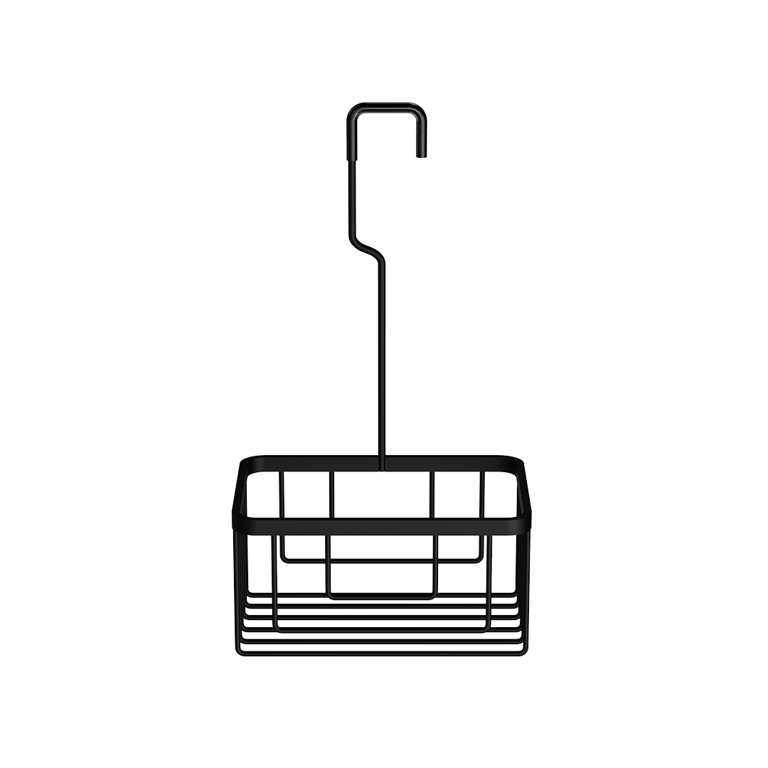 Decor Walther DW 227 Bügelduschkorb – Schwarz matt (eckiger Bügel) – Art. 0850560