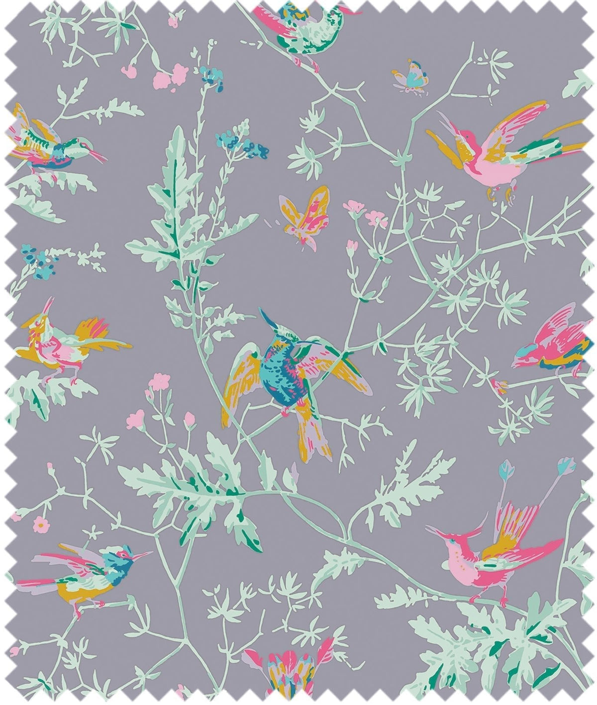 Cole & Son – Stoff Hummingbirds 100% Silk – F125/1002 – Periwinkle