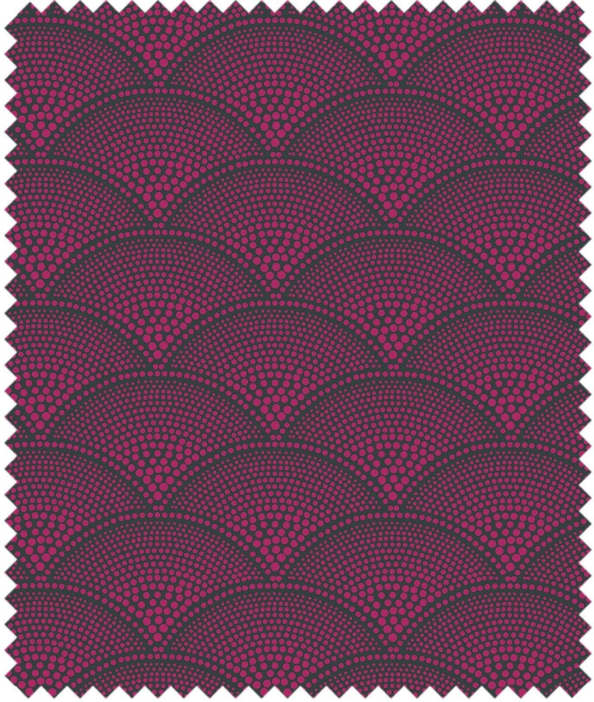 Cole & Son – Stoff Feather Fan Jacquard – F111/8030 – Magenta on Charcoal