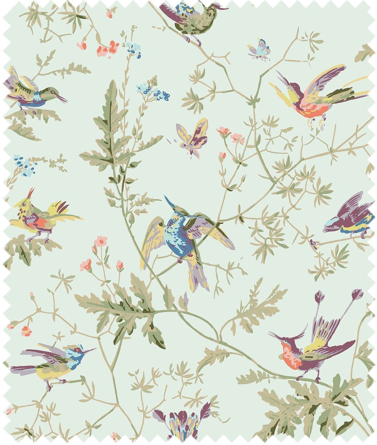 Cole & Son – Stoff Hummingbirds Cotton – F62/1004 – Duck Egg