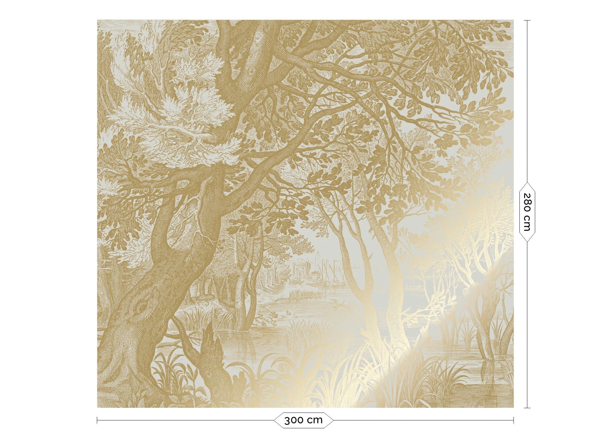 KEK Amsterdam - Gold-Tapete Engraved Landscape Sand-Tapeten-KEK Amsterdam-6 Bahnen 300 x 280 cm-TOJU Interior