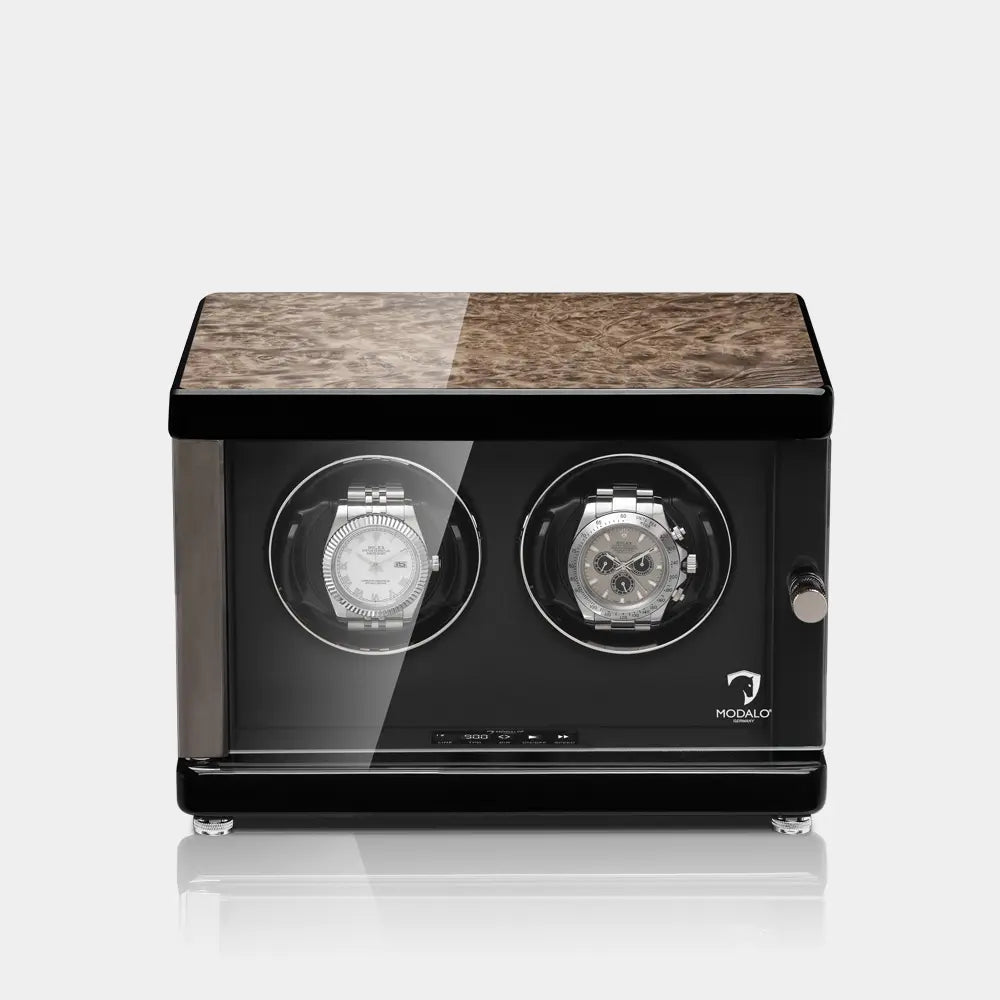 Modalo - Uhrenbeweger Ambiente Premium für 2 Uhren – Golden Burl