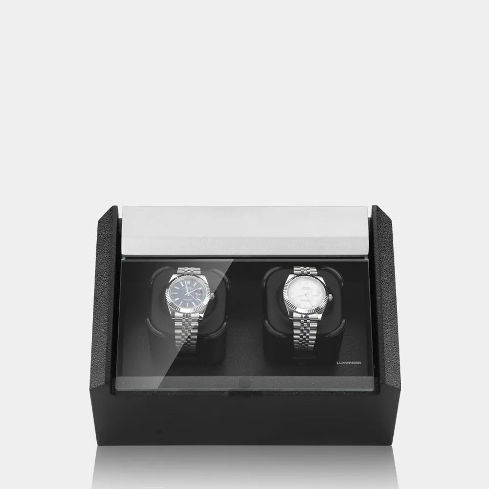 Luxwinder by Modalo - Uhrenbeweger Carat für 2 Uhren – Strukturlack schwarz