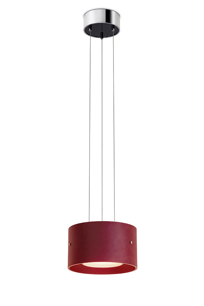 Oligo - Pendelleuchte Trofeo-Pendelleuchte-Oligo-Farbe Baldachin Chrom Schwarz | Farbe Schirm Rot matt-G42-886-20-25/25-TOJU Interior