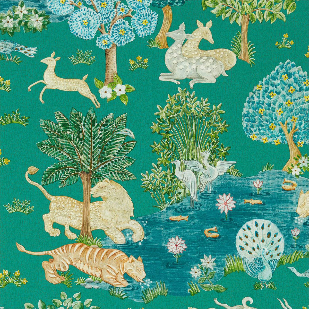Sanderson - Tapete Pamir Garden-Tapeten-Sanderson-TEAL/PEACOCK 216765-216765-Toju Interior