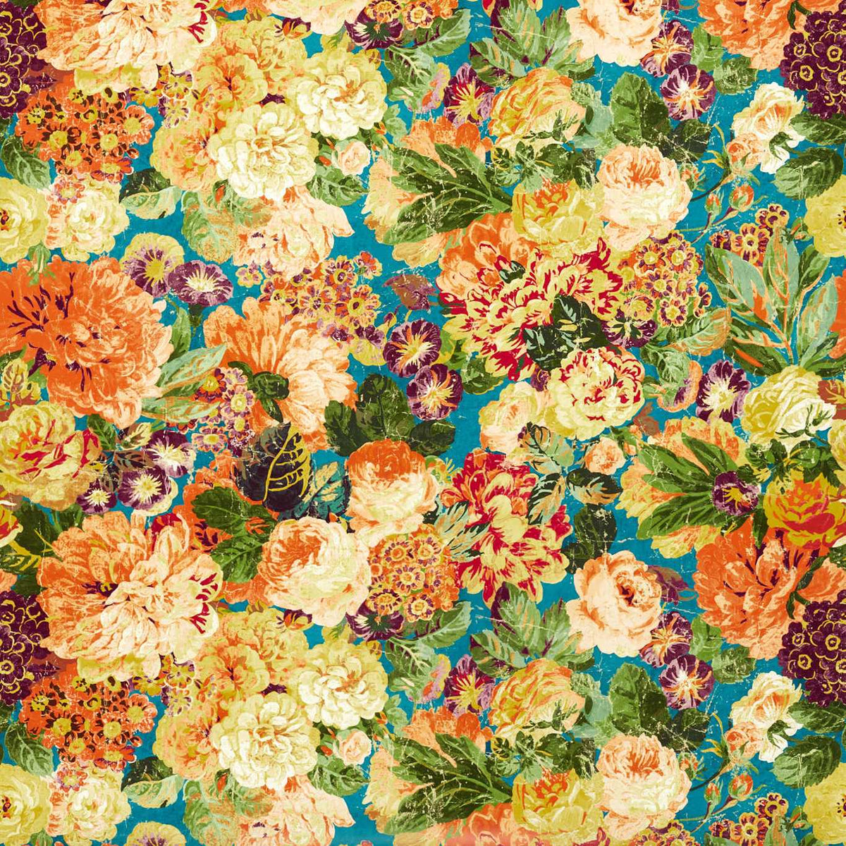 Sanderson - Tapete Very Rose and Peony-Tapeten-Sanderson-KINGFISHER/ROWAN BERRY 217027-217027-Toju Interior