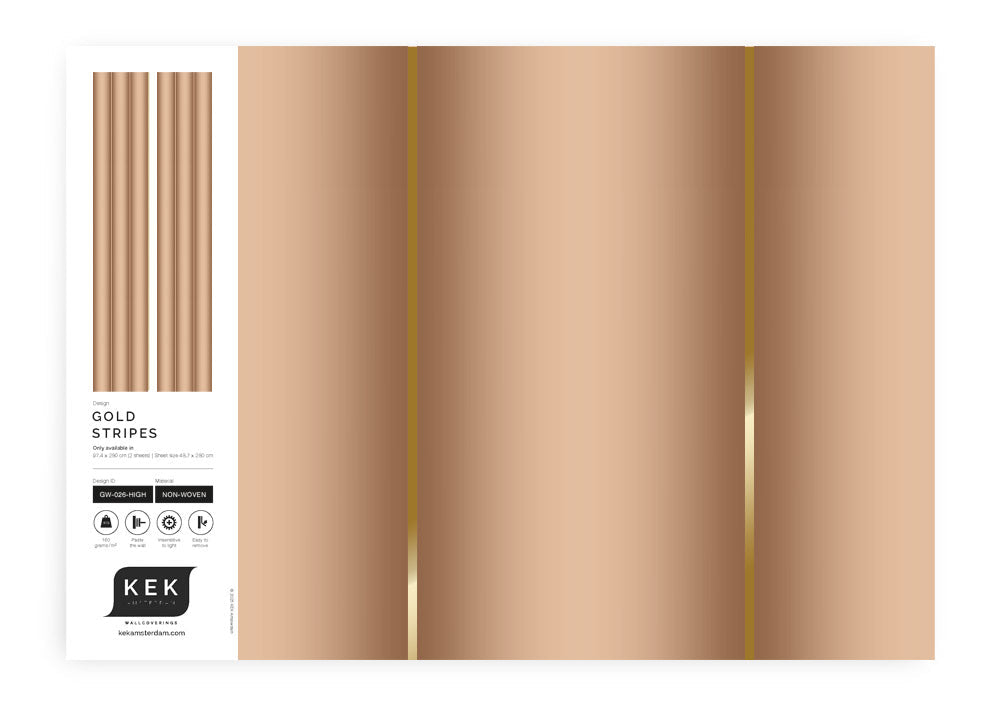 KEK Amsterdam Gold Stripes Gold/Nude Tapete-Tapeten-KEK Amsterdam-TOJU Interior