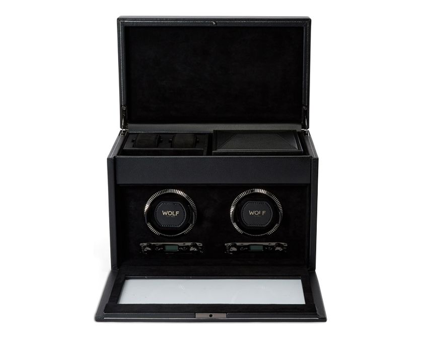 Wolf - Uhrenbeweger British racing black Double Watch Winder-Uhrenbeweger-Wolf 1834-TOJU Interior