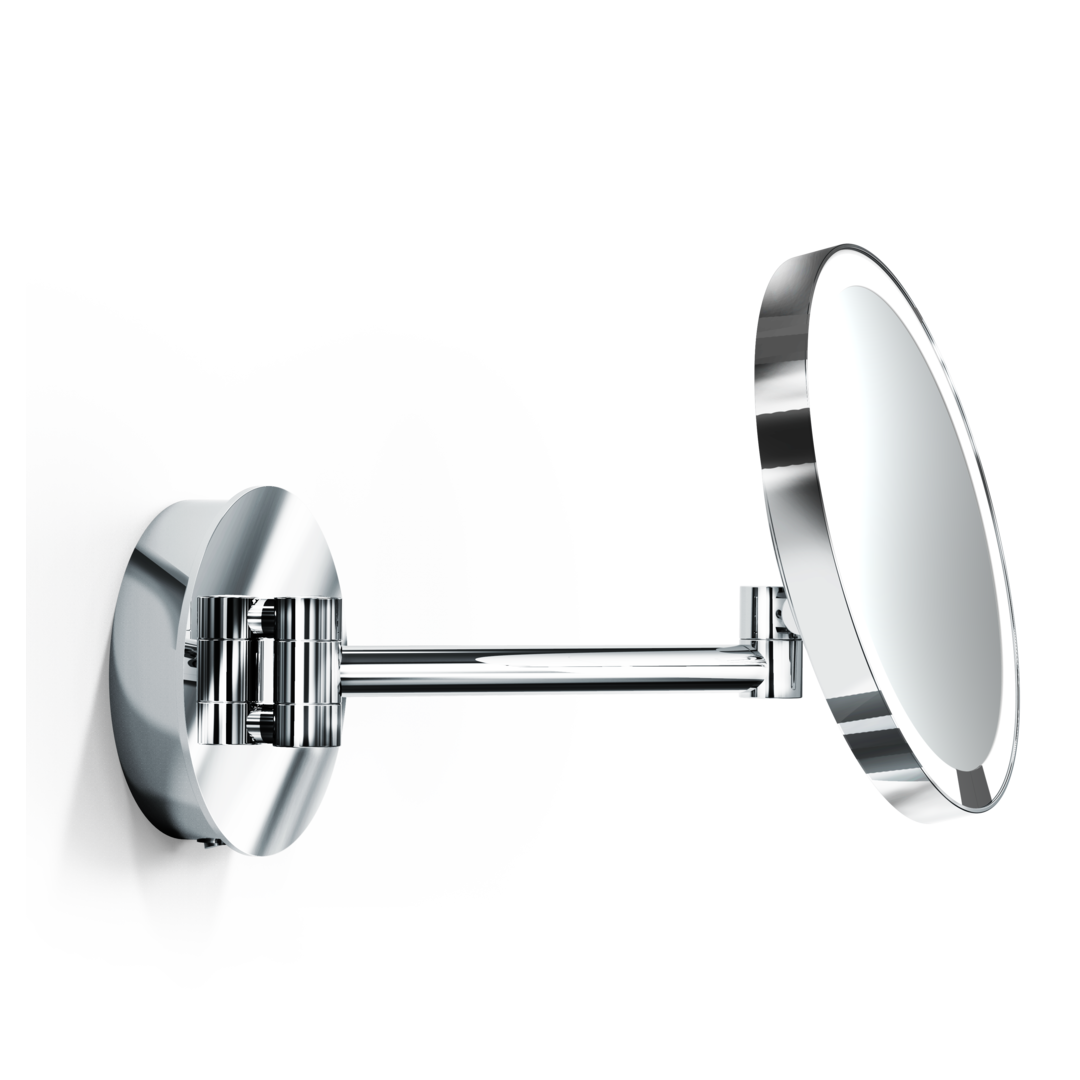 Decor Walther LOOK PLUS WD 5X LED Wandkosmetikspiegel beleuchtet – Chrom - 5-fache Vergrößerung - Direktanschluss – Art. 0125800