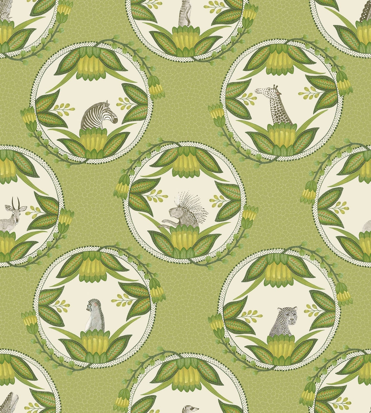 Cole & Son Ardmore Cameos Tapete – Olive Green (109/9042)