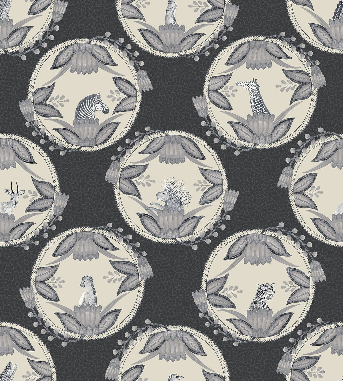 Cole & Son Ardmore Cameos Tapete – Soot & Snow (109/9043)