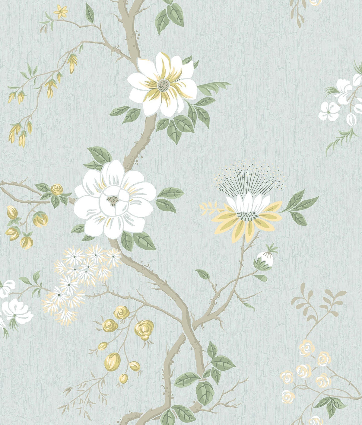 Cole & Son Camellia Tapete – Lemon & Sage on Sea Foam (115/8025)