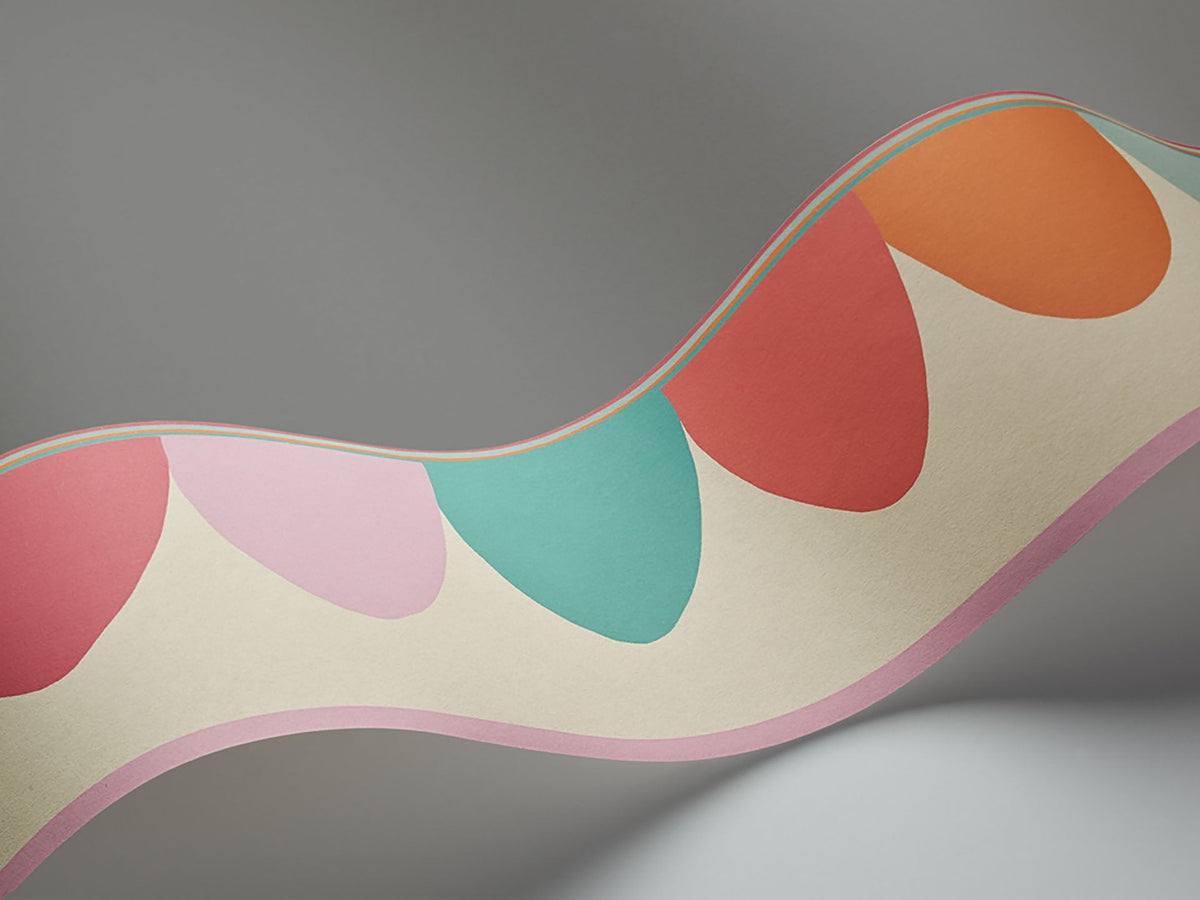 Cole & Son Scaramouche Fuchsia, Chartreuse, Orange & Teal on Oat 103/8029 – Detailansicht