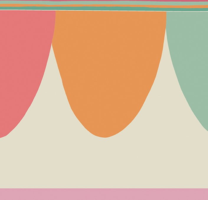 Cole & Son Scaramouche Fuchsia, Chartreuse, Orange & Teal on Oat 103/8029 – Muster
