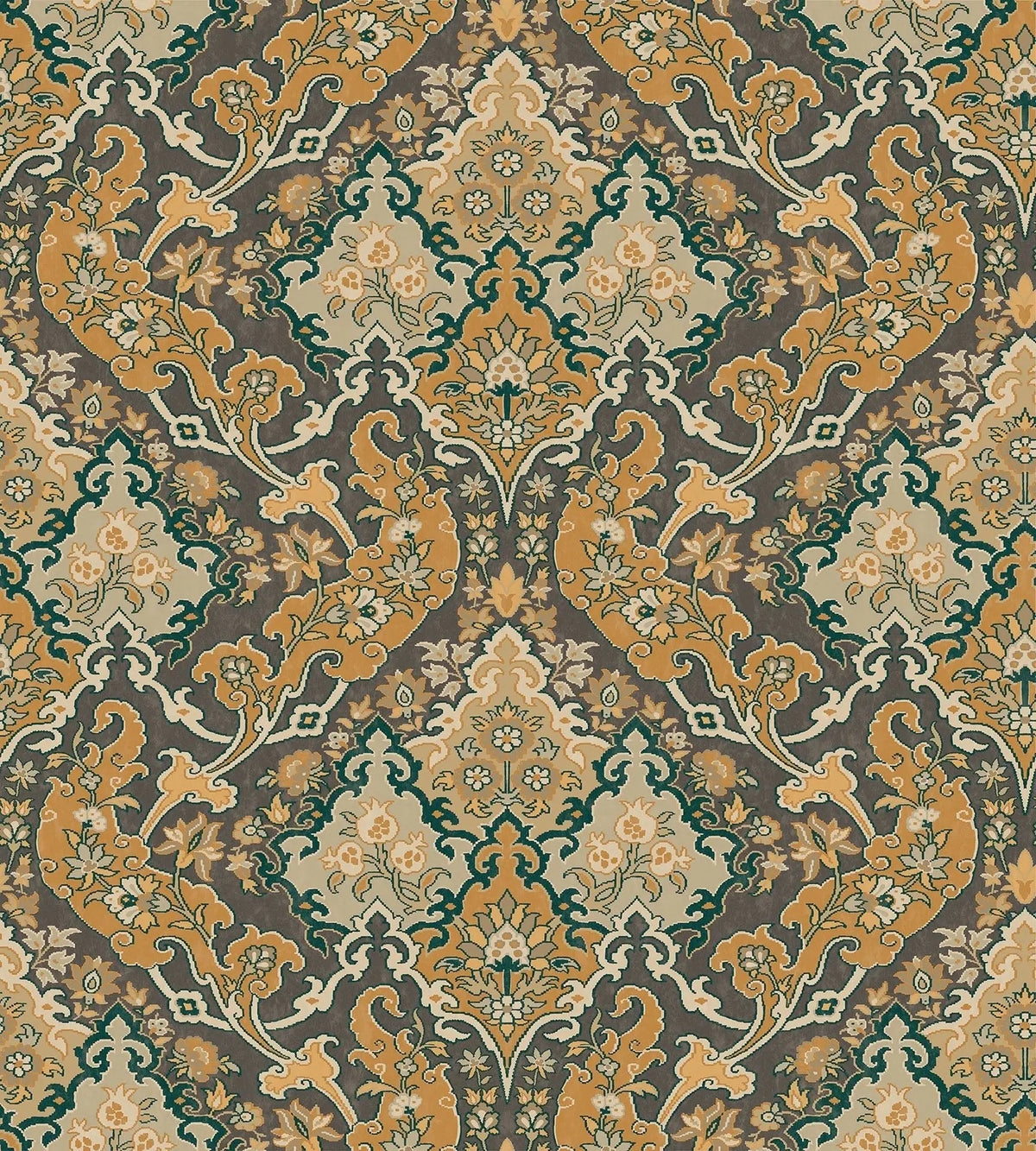 Cole & Son Pushkin Stone & Ginger on Soot 108/8042 – Muster
