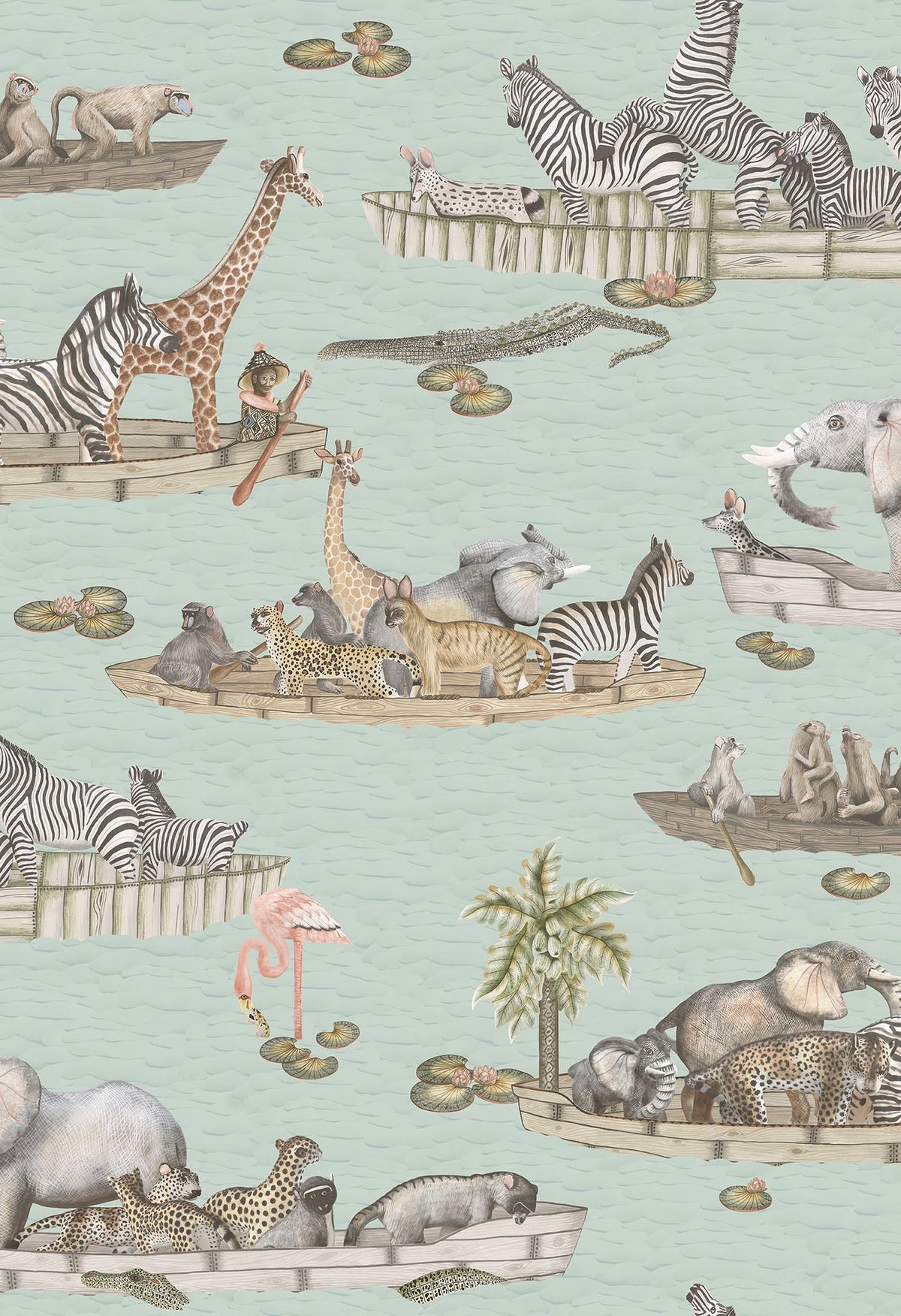 Cole & Son Zambezi – Multi on Seafoam (109/14063), Musteransicht