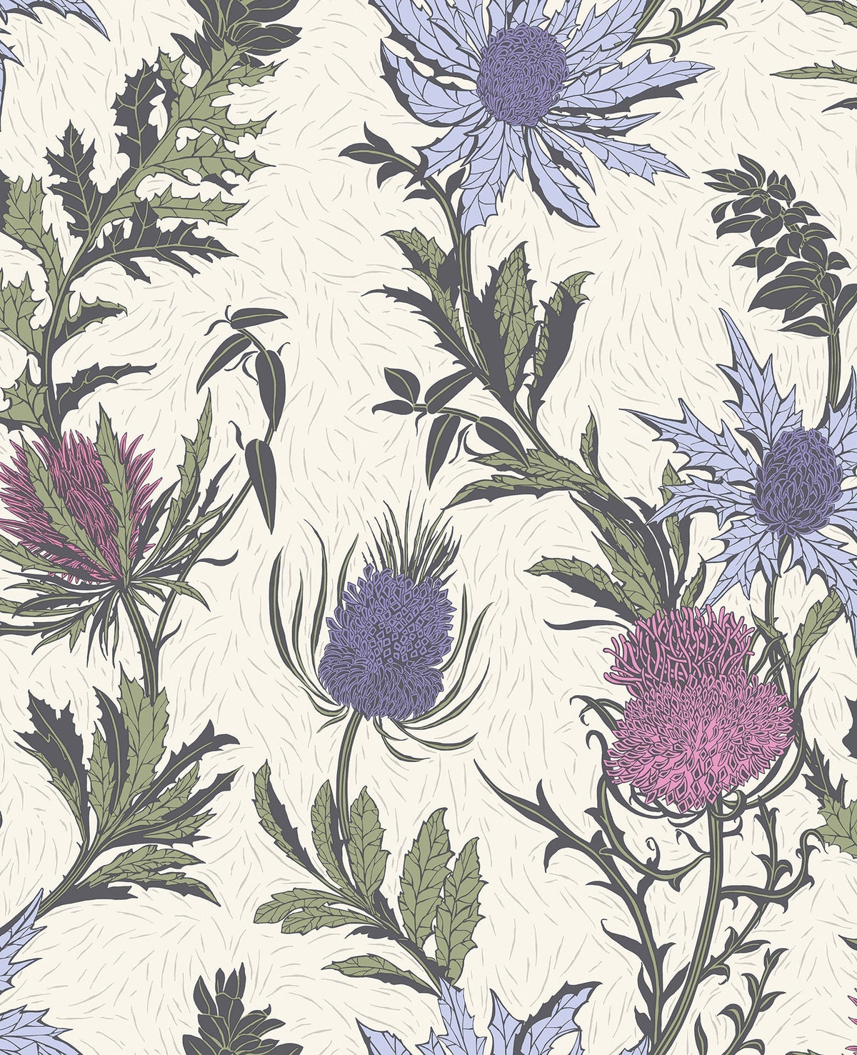 Cole & Son Thistle Lilac & Cerise on White 115/14044 – Muster