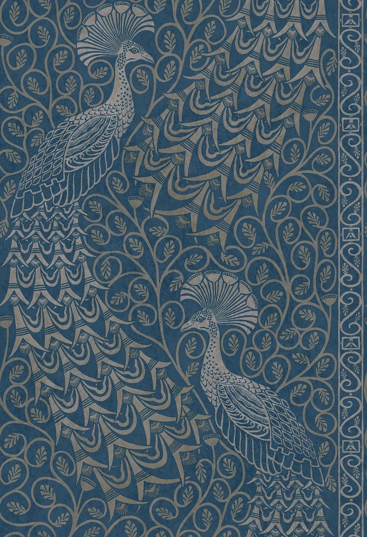 Cole & Son Pavo Parade Metallic Silver on Denim 116/8029 – Muster