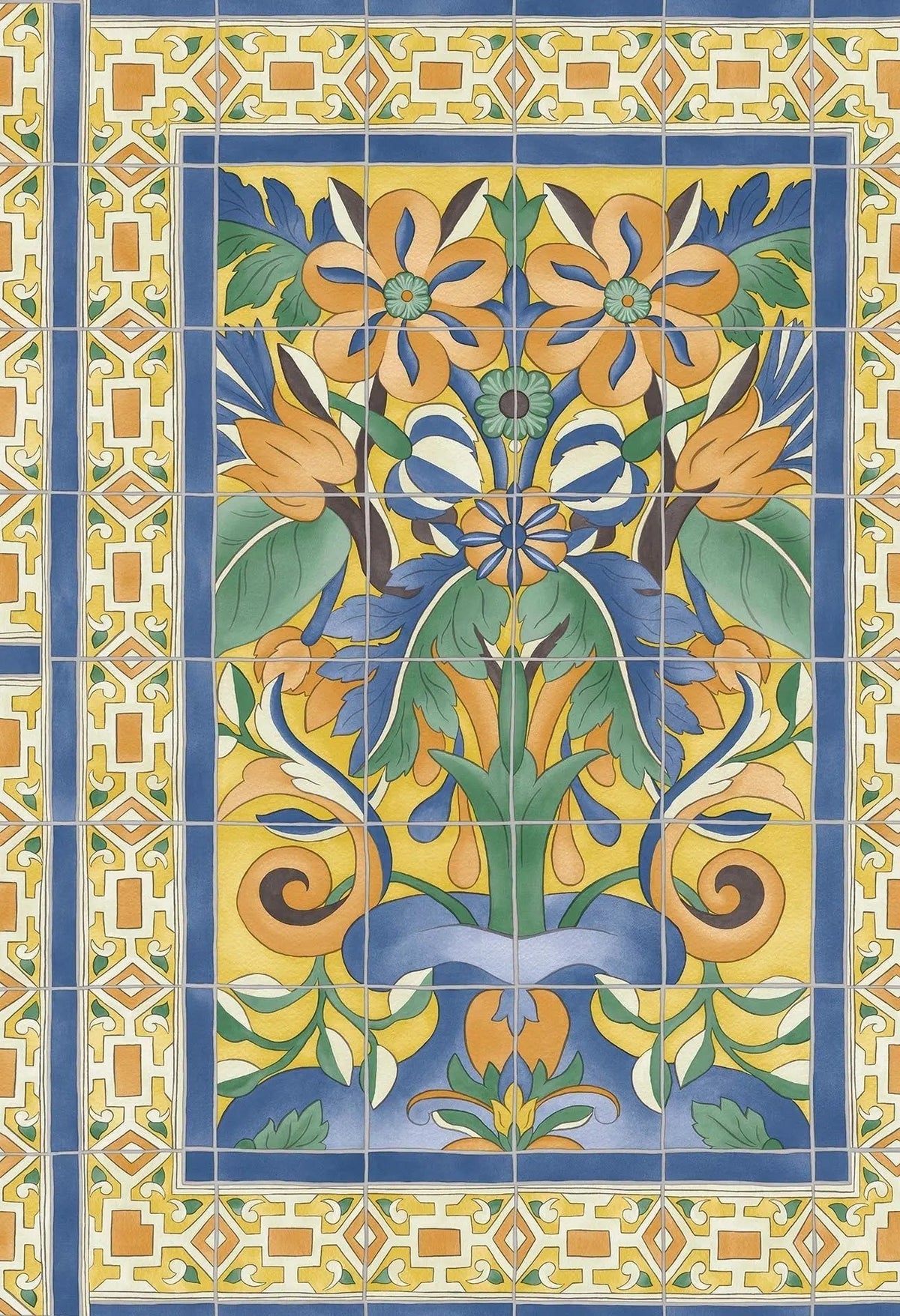 Cole & Son Triana Marigold & Hyacinth on Canary Yellow 117/5015 – Muster