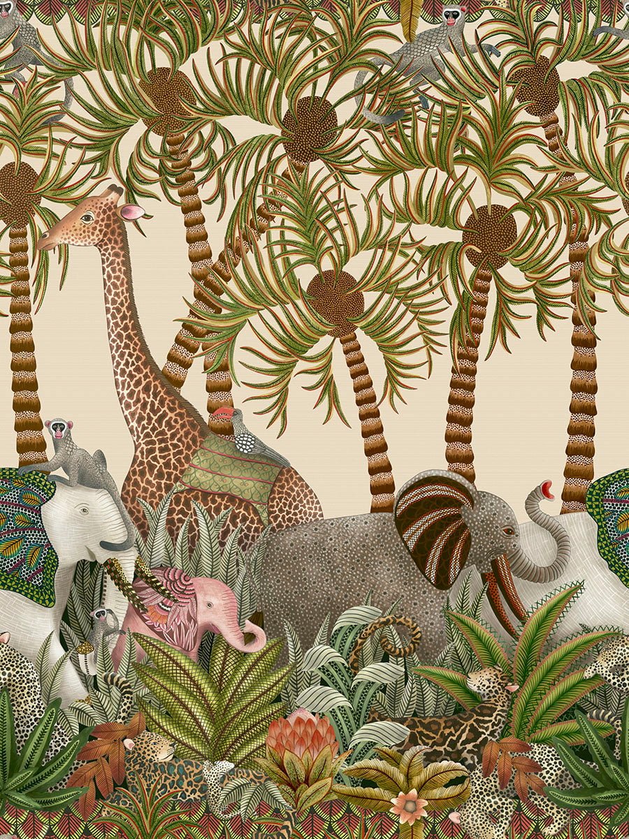 Cole & Son Letaba March Spring Green & Ginger on Cream 119/11046 – Muster