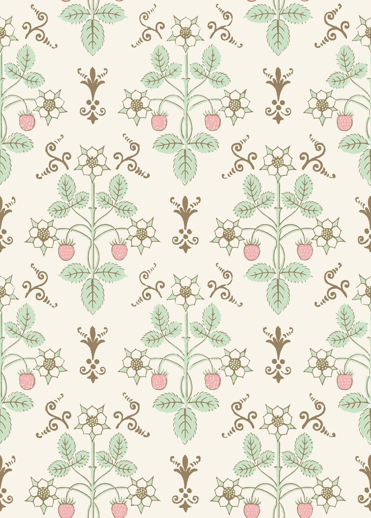 Cole & Son Strawberry Blush & Mint on Pastel 127/2011 – Muster