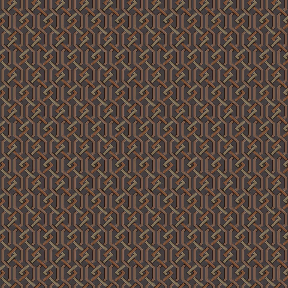 Cole & Son Fretwork Charcoal & Spice, Tapete 131/6022