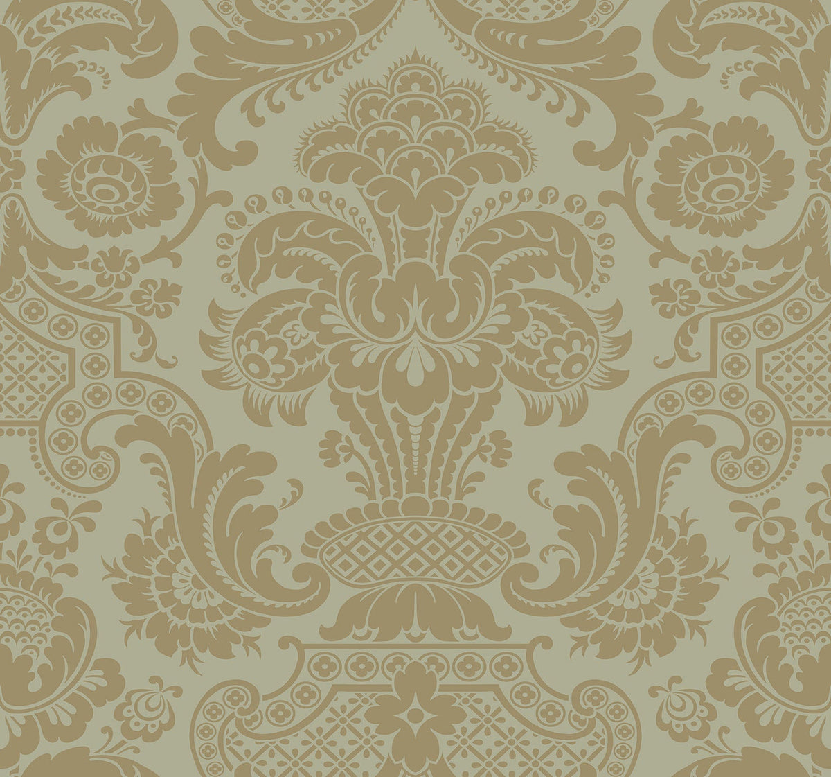 Cole & Son Carmen Tapete Metallic Antique Metallic Gold on Soft Olive (108/2006)