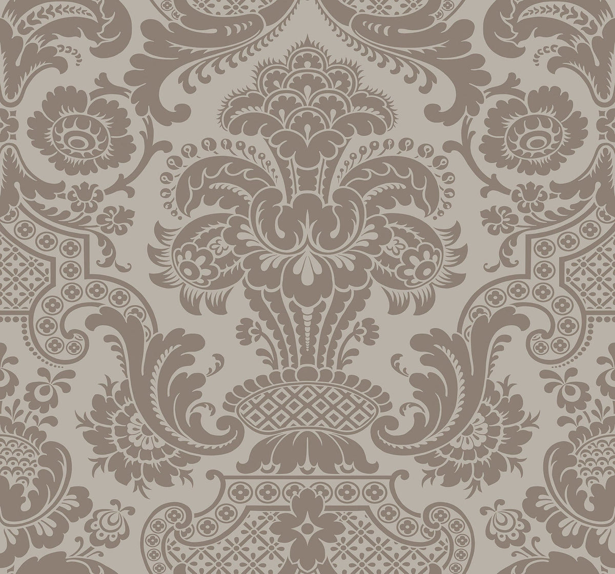 Cole & Son Carmen Tapete Metallic Rose Gold on Dark Taupe (108/2009)