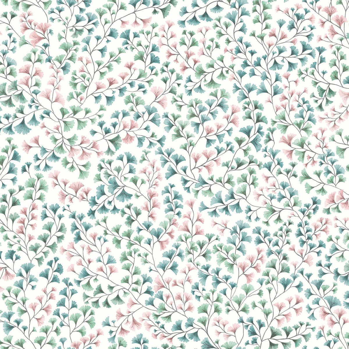 Cole & Son Maidenhair – Petrol, Alabaster & Mint (115/6017)