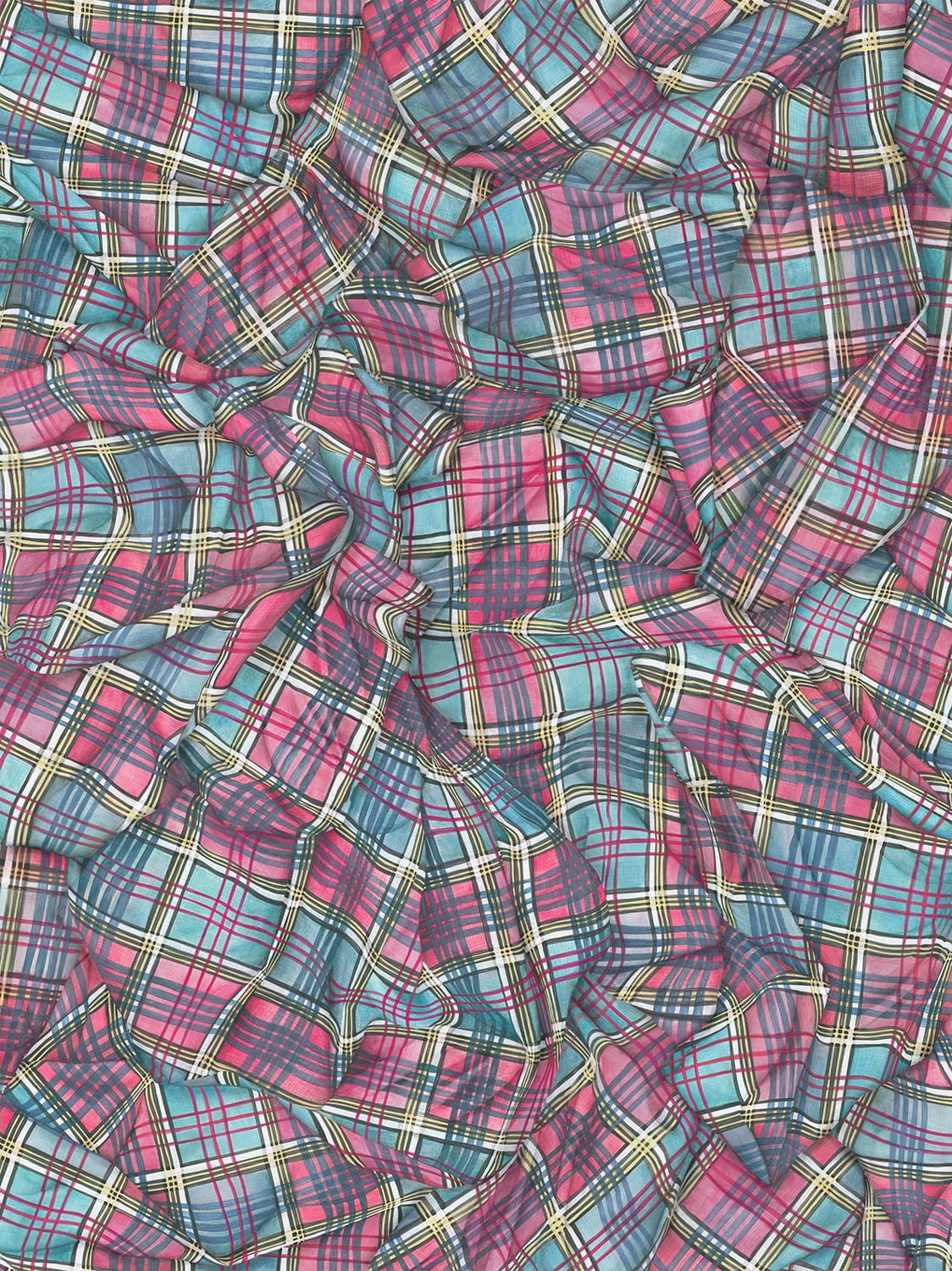 Cole & Son Draped Tartan – Cyan & Magenta, 130/2006