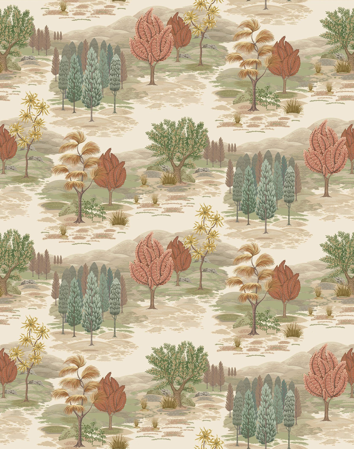 Osborne & Little Monteverde – Stoff – F8021-02 – Olive / Terracotta