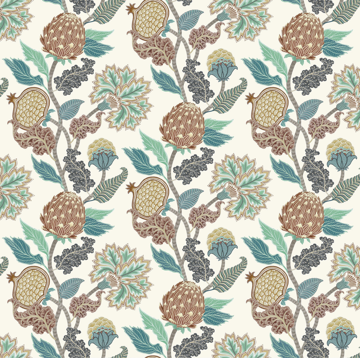 Osborne & Little Cynara – Stoff – F8022-04 – Chestnut / Eucalyptus