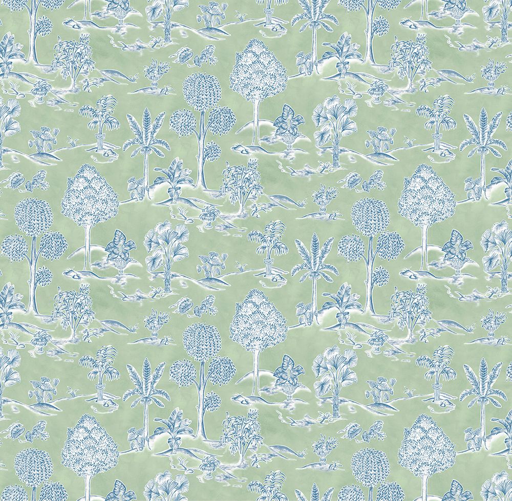Osborne & Little Karuna – Stoff – F8023-02 – Apple / Denim