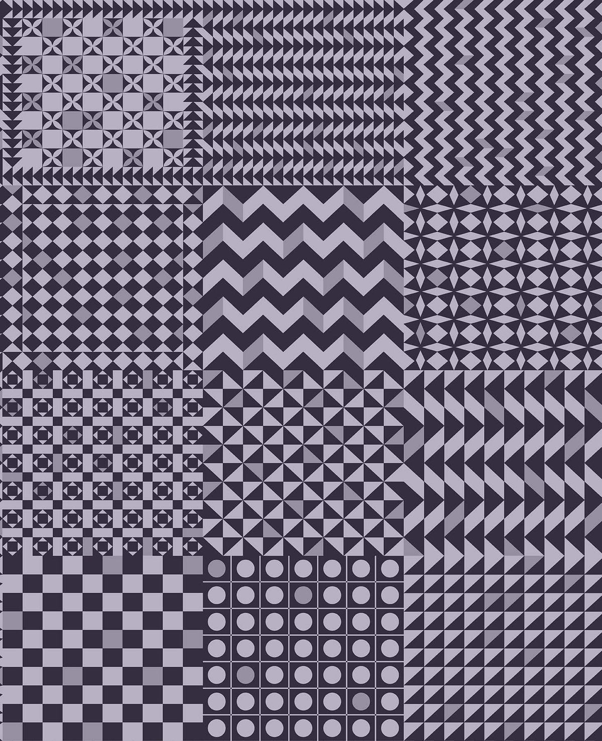 Cole & Son Fornasetti Geometrico Magenta & Ink – Tapetenmuster