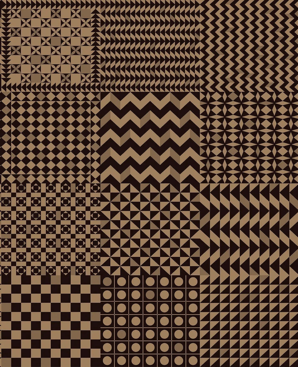 Cole & Son Fornasetti Geometrico Black & Gold – Tapetenmuster