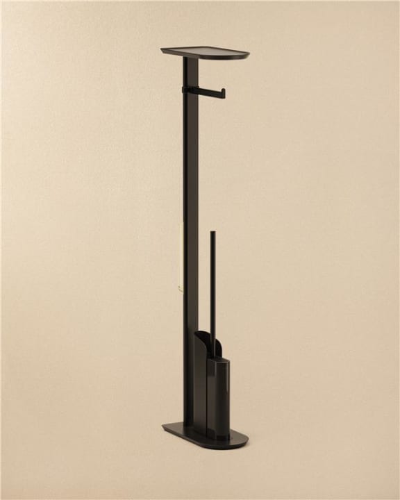 Cosmic Flat Stand-Toilettenbürstenhalter mit Rollenhalter – Schwarz matt