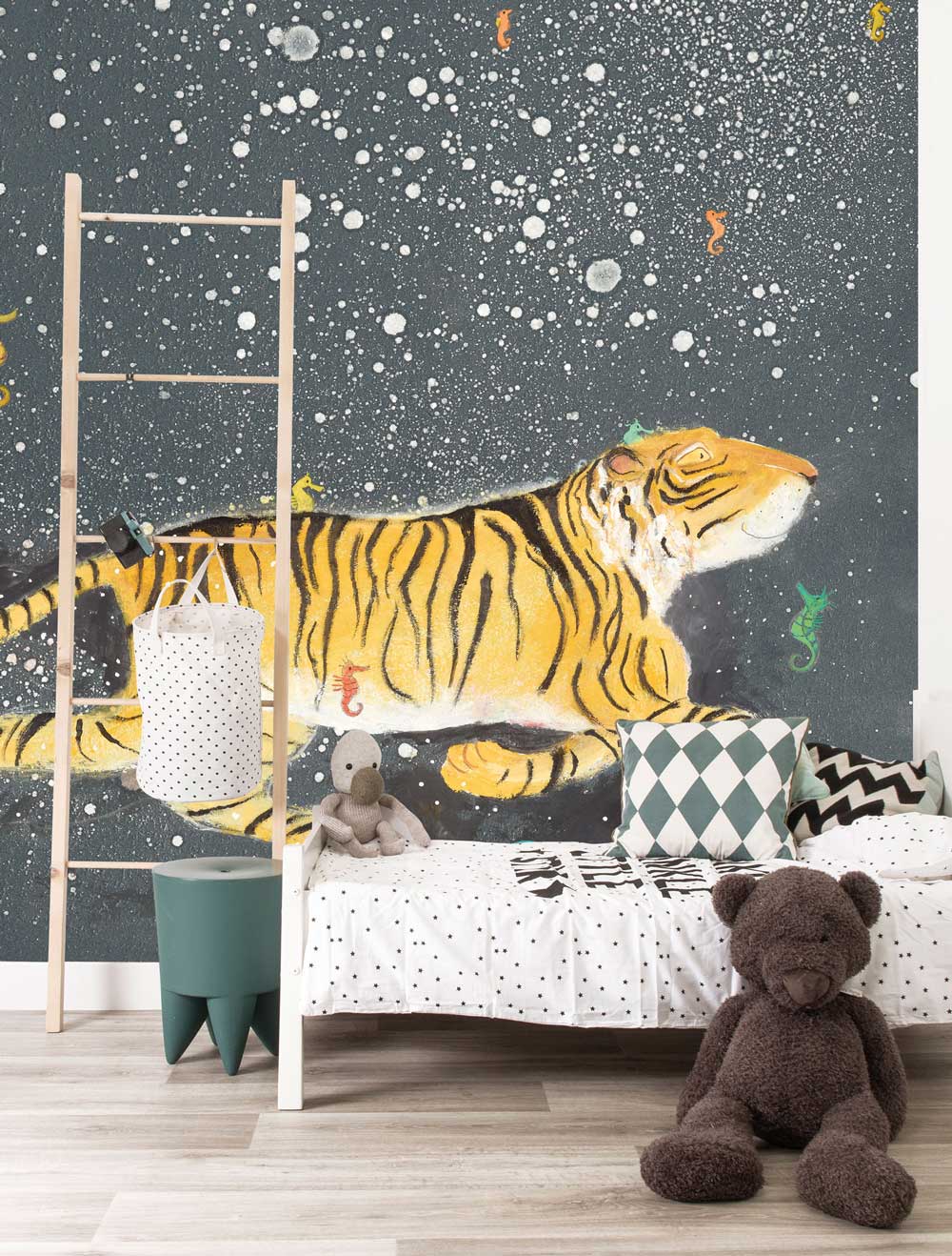 KEK Amsterdam Smiling Tiger Wandbild im Kinderzimmer