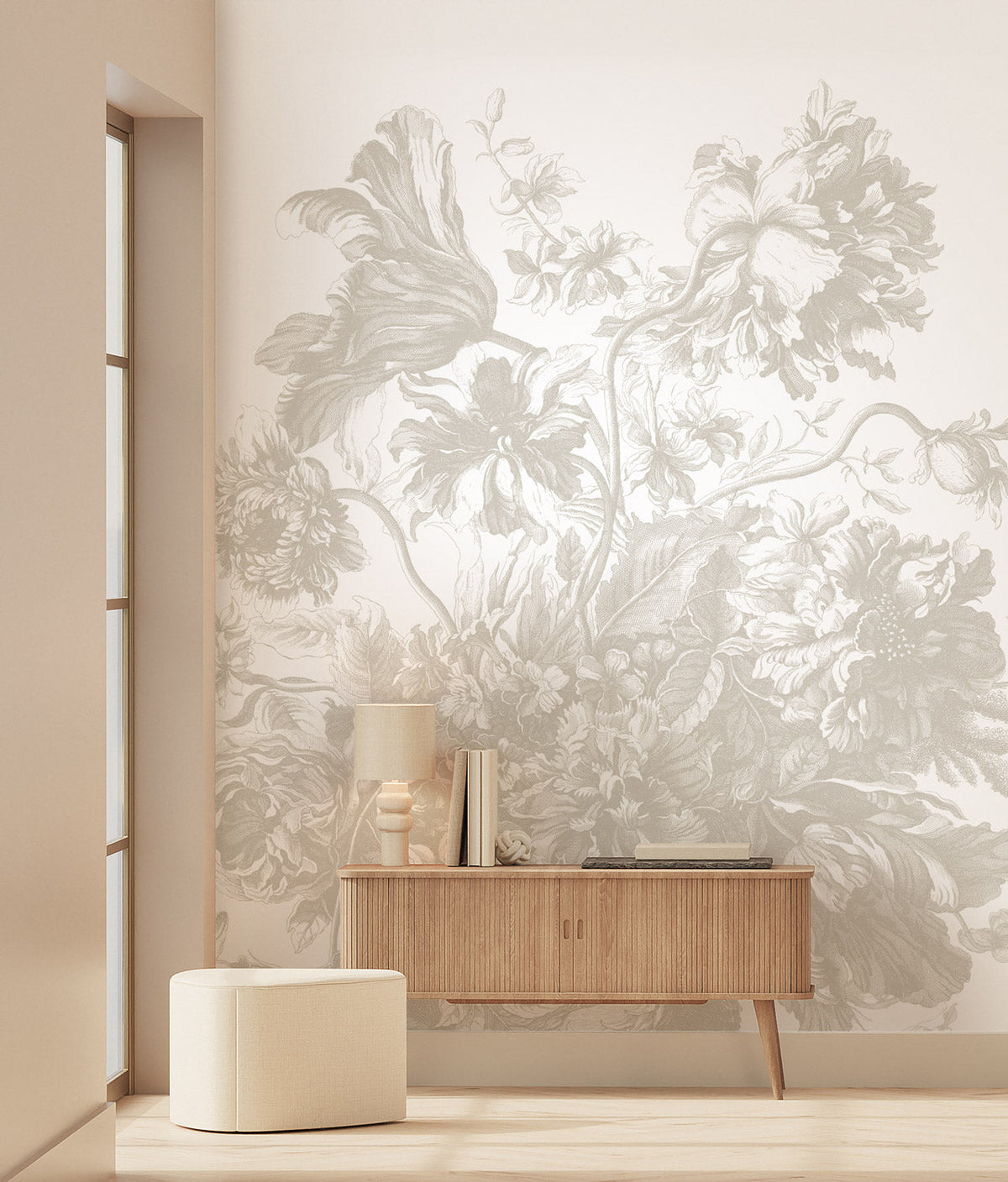 KEK Amsterdam Engraved Flowers Grau Tapete-Tapeten-KEK Amsterdam-TOJU Interior