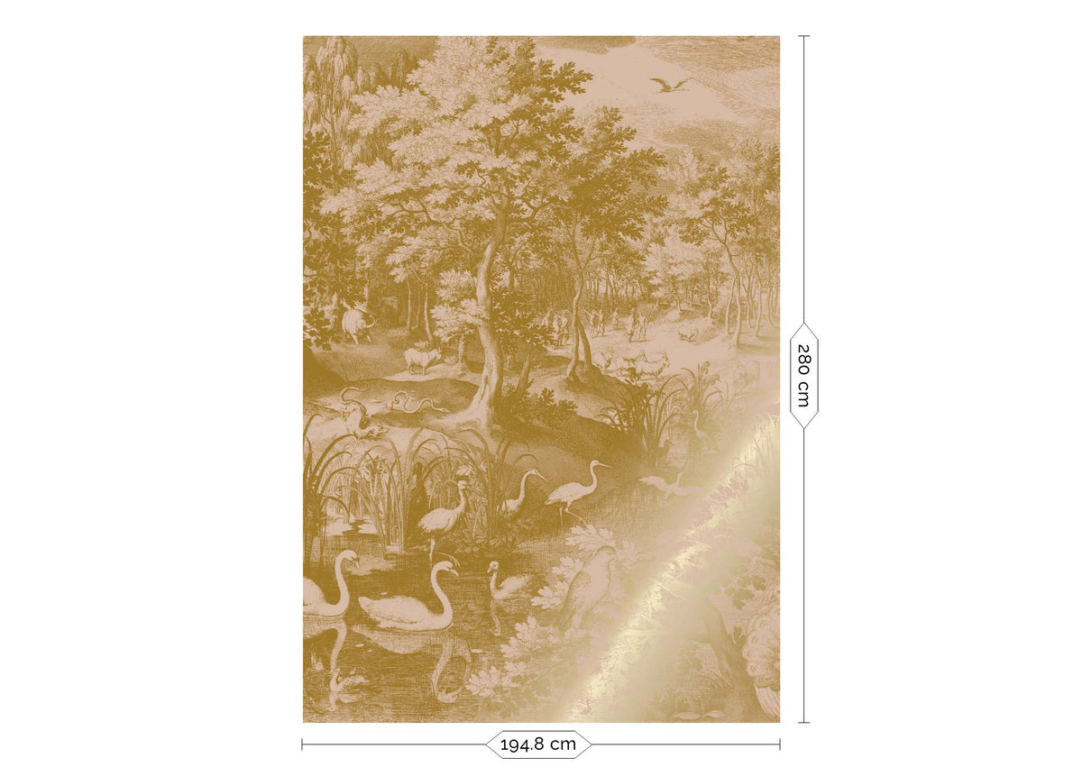 KEK Amsterdam Engraved Landscapes Gold/Nude Tapete-Tapeten-KEK Amsterdam-TOJU Interior