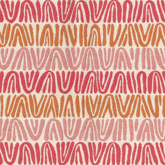 Nina Campbell Appledore – Stoff – NCF4520-04 – Coral / Tangerine / Pink